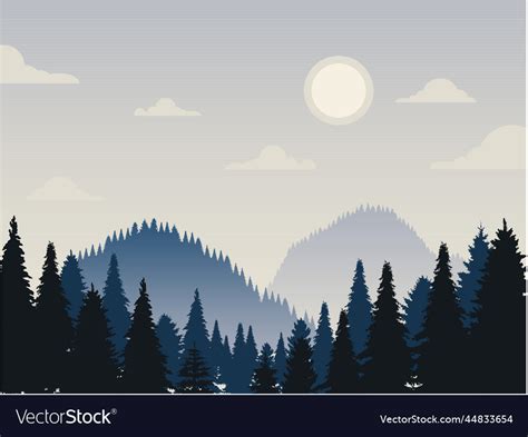 Landscape forest flat design Royalty Free Vector Image