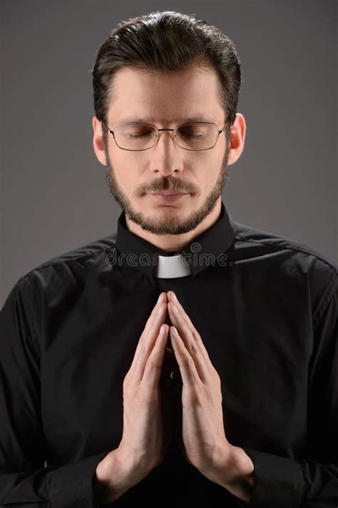 The Power Of Prayer Side View Of Bearded Man Praying And Holding His