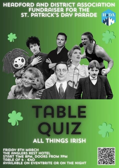 Hada Fundraising Table Quiz For The Headford St Patricks Day Parade