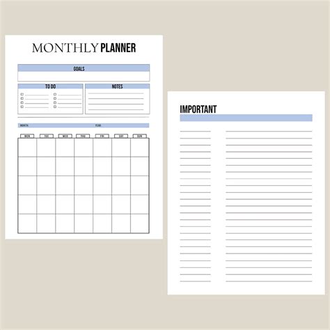 Printable & Editable Monthly Planner - Etsy