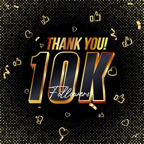 Premium Vector Thank You K Followers D Gold And Black Font And