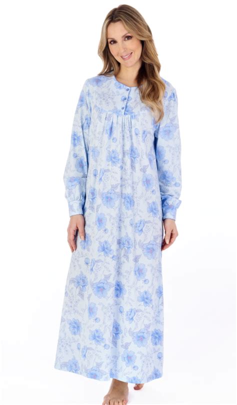 Slenderella 100 Cotton Floral Long Sleeve Nightdress Suzanne Charles