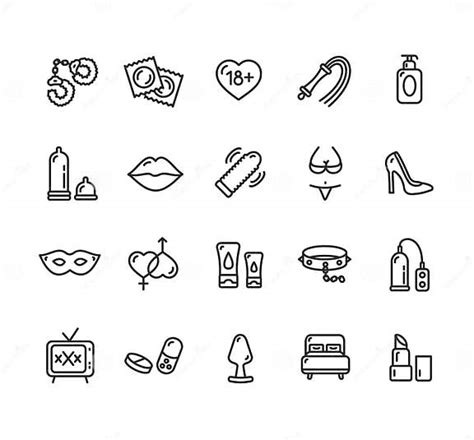 Intim Or Sex Shop Icon Set Vector Stock Vector Illustration Of