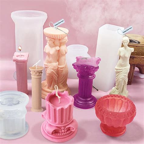 Cheap Roman Column Silicone Candle Mold Diy Human Body Mould Sculpture