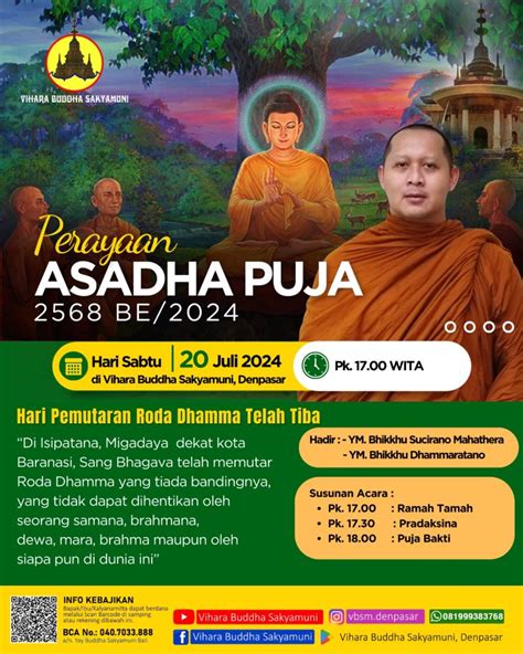 UNDANGAN PERAYAAN ASADHA PUJA 2568 2024 Vihara Buddha Sakyamuni Denpasar