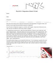 Lab Docx Phys Magnetism Week Lab Name Date Instructor