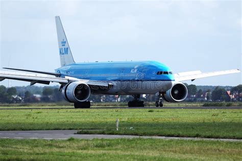 Klm Plane Doing Taxi On Runway Editorial Photography Image Of Departs