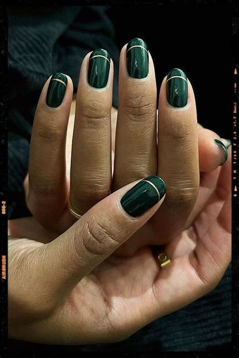 Emerald Nails Gold Nails Emerald Green Chrome Nails Dark Green Nails