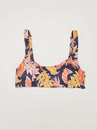 LCW DREAM Lacivert U Yaka Desenli Kadın Bikini Üst S CL Z LSH LCW