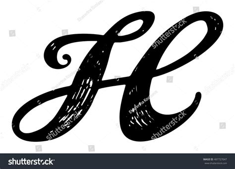 Letter H Calligraphy Alphabet Typeset Lettering Stock Vector (Royalty ...