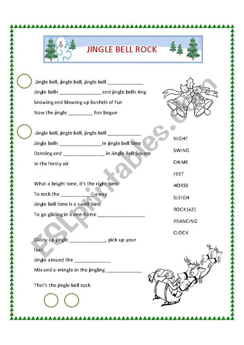 Jingle Bell Rock ESL Worksheet By Anabelenesteve