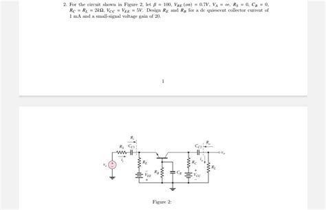 Solved For the circuit shown in Figure 2, ﻿let on | Chegg.com