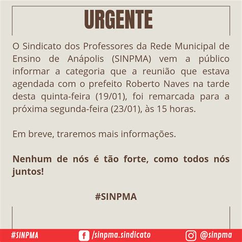 Comunicado Urgente Sinpma