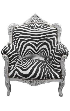 Fauteuil Baroque De Style Louis Xv Z Bre Et Bois Argent