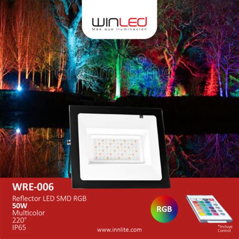 WRE 006 REFLECTOR LED SMD RGB CON CONTROL REMOTO Innlite MX