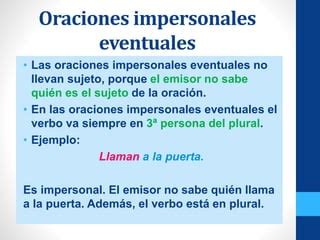 Oraciones Impersonales Ppt