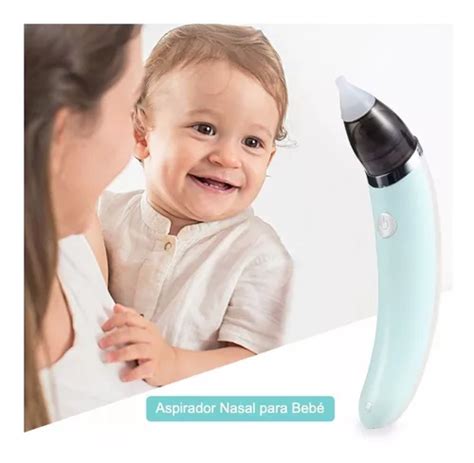 Aspirador Nasal Para Bebe Limpiador Nariz Eléctrico Color Verde blanco