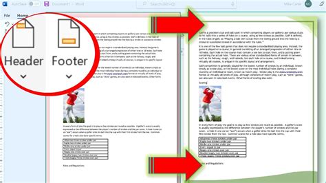 Custom Headers And Footer In Microsoft Word Youtube