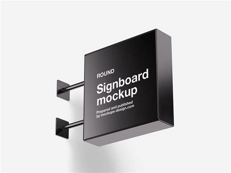 Square signboard mockup - Instant Download