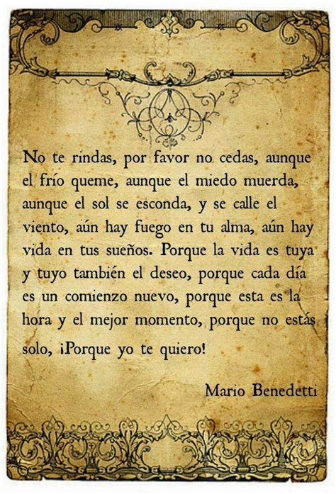 RINCÓN BARDA SUREÑA: NO TE RINDAS - MARIO BENEDETTI.