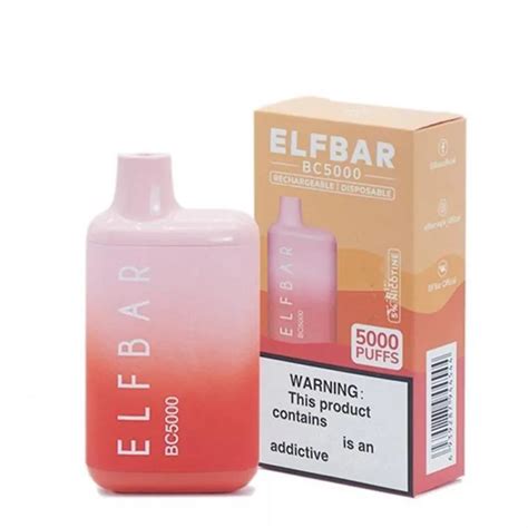 5000 Puffs Elf Bar Disposable E Cigarette 650mAh Rechargeable Battery