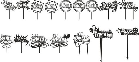 Happy Birthday Svg Cake Topper Vector For Cnc Cake Topper Laser Cut