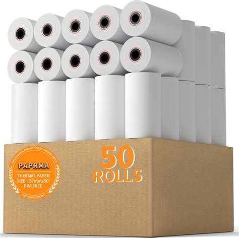 Amazon 50 Rolls 2 1 4 X 55 Thermal Paper Rolls 57mm X 30mm