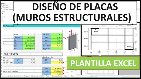 DiseÑo De Placas Muros Estructurales Plantilla Excel Youtube