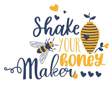 Premium Vector Honey And Bee Hand Drawn Motivation Lettering Phrase