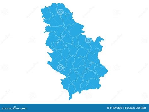 Correspondencia De Serbia Alto Mapa Detallado Del Vector Serbia