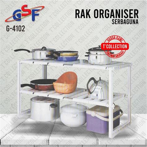 Jual GSF Rak Tempat Panci Dapur Bumbu Sepatu Bawah Wastafel 2 Susun G