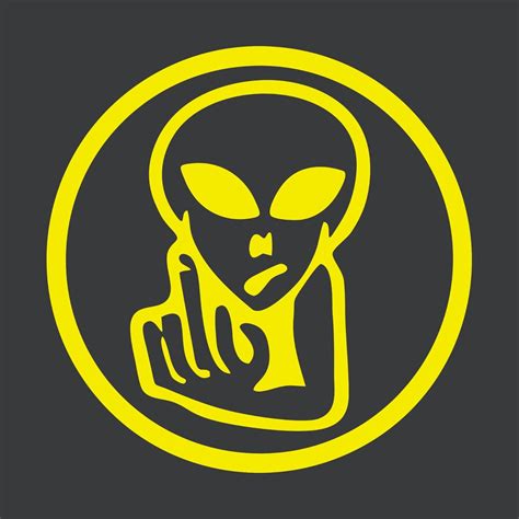 Alien Middle Finger Circle Vinyl Decal Sticker 2two Pack Ebay