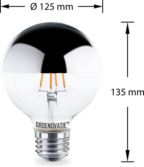 Groenovatie E27 Led Filament Globelamp G125 Kopspiegel 4w Extra