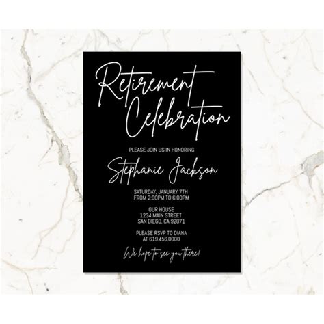 Simple Retirement Party Invitation Template Minimal Retirem Inspire Uplift