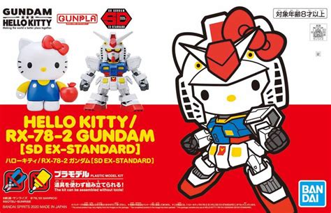 Bandai Sdex Standard Hello Kitty And Rx 78 2 Gundam Newtype