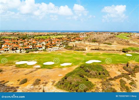 Aerial from a Golf Course on Aruba Island Stock Image - Image of ...