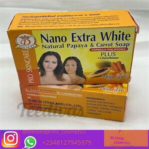 Nano Extra White Natural Papaya Carrot Soap Pack Of Pics