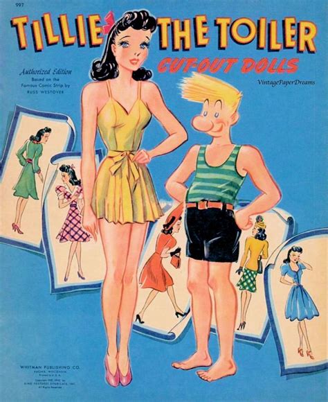 Vintage Comic Book Art Printable Pdf Tillie The Toiler Paper Dolls 40s