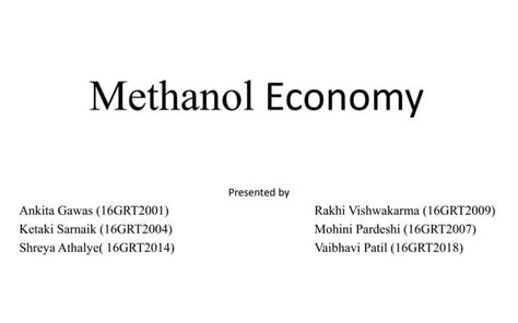 Methanol production | PPT