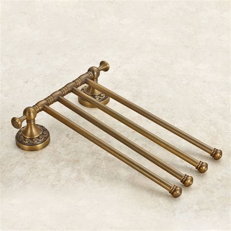 Antique Brown Brass Towel Rack Bar Wall Mounted Towel Rail 4 Moving