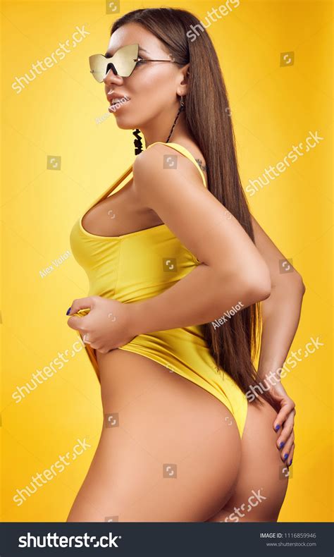Portrait Gorgeous Beautiful Sexy Brunette Perfect Stock Photo