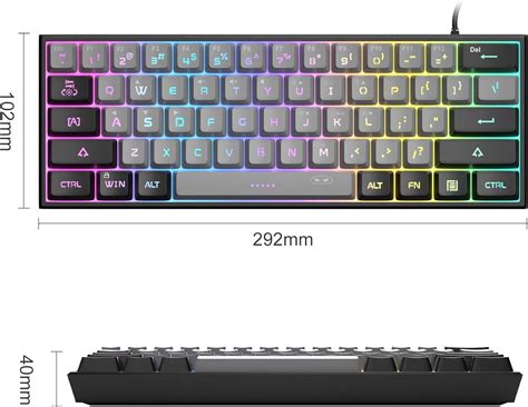 Magegee Mini Gaming Keyboard Rgb Backlit Key Ultra Compact