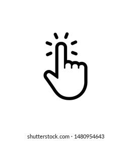 Hand Clicking Linear Icon Pointer Mouse Stock Vector Royalty Free