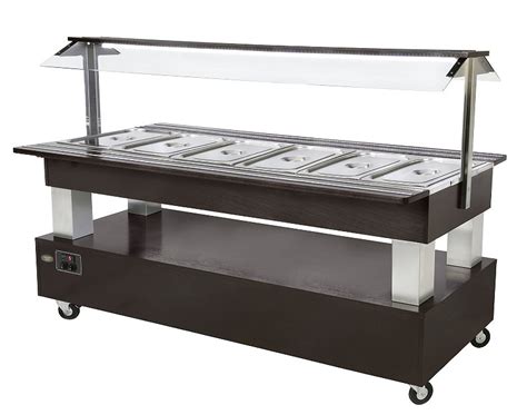 Meuble buffet chaud pour restaurant capacité 6 bacs GN 1 1