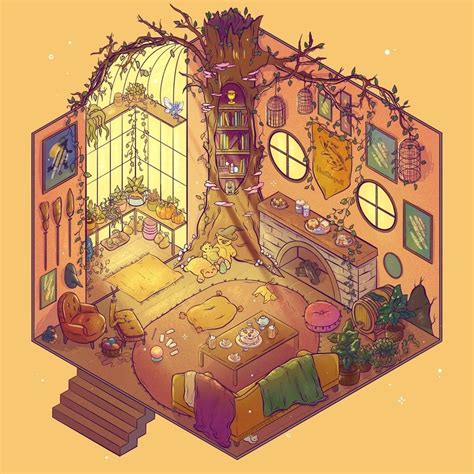 Hufflepuff Common Room, an art print by Brittnie | Architectuur ...