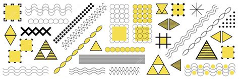 Premium Vector | Set of geometric abstract shapes yellow and black