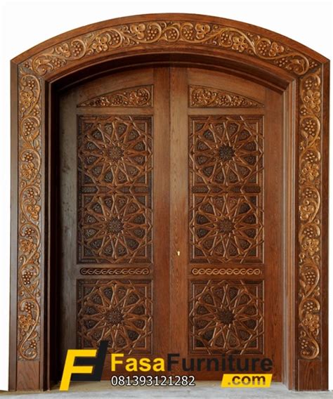 Kusen Pintu Utama Lengkung Ukir Modern Fasa Furniture Jepara Fasa