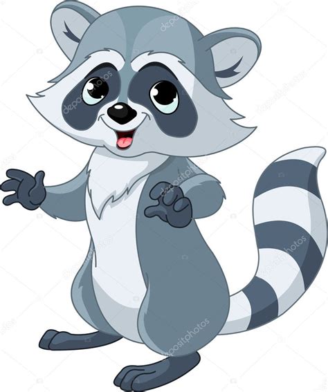 Funny cartoon raccoon — Stock Vector © Dazdraperma #5655920