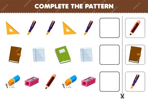 Premium Vector Education Game For Children Complete The Pattern For