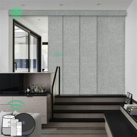 Yoolax Motorized Sliding Panel Track Blind Blackout Smart Vertical Blinds Electric Window Shade